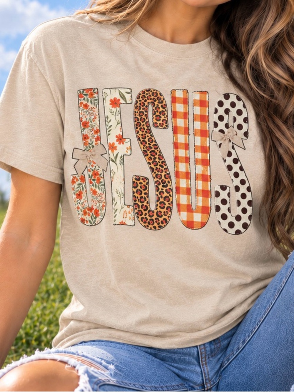 Beige 'Jesus' Graphic Tee - Women's Casual Top